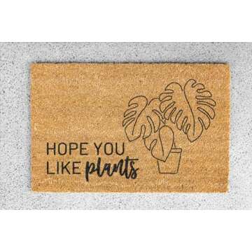 Plant mom Gift for Gardener Woman - Plant Lady Gifts - Mom Gifts - Housewarming - Friend Birthday Gift - Plant Gifts for Women - Plant Door mat - Plant mom Gifts - Door mat