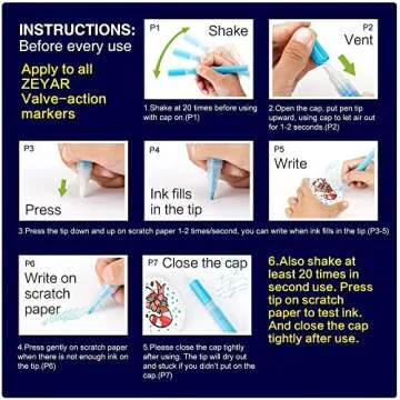 ZEYAR Acrylic Paint Pens, Extra Fine Point, AP Certified, 12 Colors, Water Based, Permanent & Waterproof Ink, Works on Rock, Wood, Glass, Metal, Ceramic and Non porous Surfaces (12 Colors)