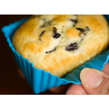 Rectangle Silicone Muffin Cups for Baking, Set of 12 Reusable Silicone Baking Cups, Bento Lunch Box Dividers, Nonstick Silicone Cupcake Molds, Silicone Cupcake Liners for Baking