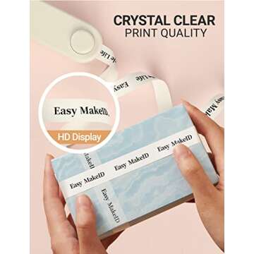 MakeID L1 E1 Q1 Label Maker Tape Adapted Label Print Paper Refills Standard Laminated Office Labeling Tape Replacement 0.63 inch x 13' (16mm x 4m) Work with Model E1 L1 Q1