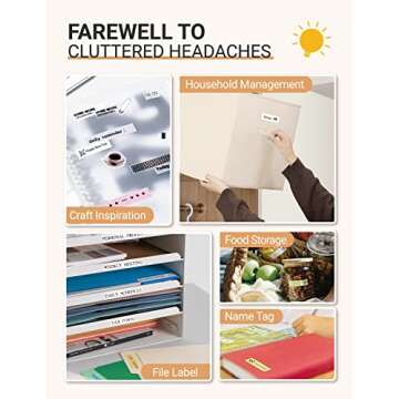 MakeID L1 E1 Q1 Label Maker Tape Adapted Label Print Paper Refills Standard Laminated Office Labeling Tape Replacement 0.63 inch x 13' (16mm x 4m) Work with Model E1 L1 Q1