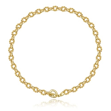BAMERAL Gold Chain Necklace 18K Plated Jewelry for Women