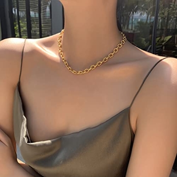 BAMERAL Gold Chain Necklace 18K Plated Jewelry for Women