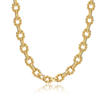BAMERAL Gold Chain Necklace 18K Plated Jewelry for Women