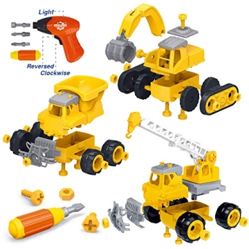 Construction Trucks Take Apart Toys for Kids 3-5