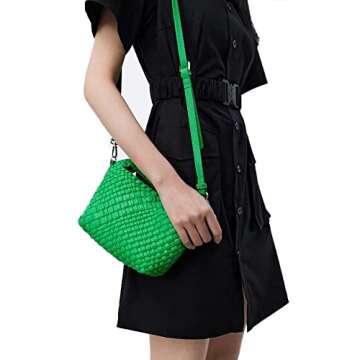 Eco-Friendly Green Woven Purse for Women | Versatile Crossbody Bag