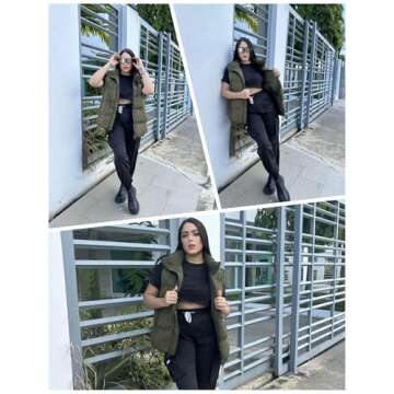 IN'VOLAND Women's Plus Size Zip Up Puffer Vest Stand Collar Outerwear Sleeveless Padded Jacket Coat with Pockets