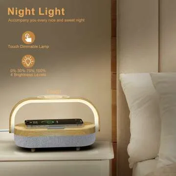 LED Bedside Lamp with Wireless Charger & Speaker