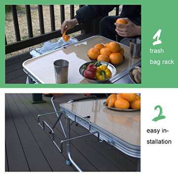 Trash Bag Rack-Trash Can Bracket Dustbin Cage Garbage Plastic Bag Holder Table Rack Outdoor Indoor Travel Use-1PC