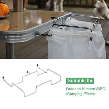Trash Bag Rack-Trash Can Bracket Dustbin Cage Garbage Plastic Bag Holder Table Rack Outdoor Indoor Travel Use-1PC
