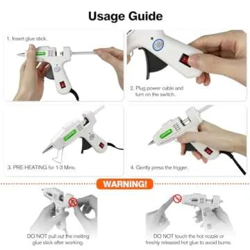SHJADE Mini Hot Glue Gun, Fast Heating, 30 Glue Sticks