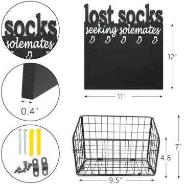 Lost Socks Basket for Laundry Room Organization