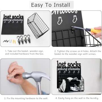 Lost Socks Basket for Laundry Room Organization