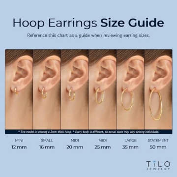 14k Yellow Gold 2mm Tube Polished Round Hoop Earrings, 25mm (1 inch Diameter)…