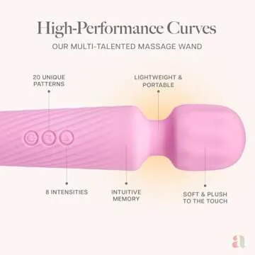 Ava Vibrator Wand Sex Toys [ Clit Stimulator ] Vibrators for Woman Adult Toy | Gifts for Women | 20 Patterns & 8 Speeds of Pleasure | Quiet & Small -Standard - Light Pink