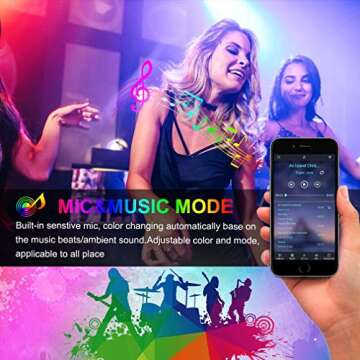 Bluetooth LED Lights Strips 32.8ft with APP Control, Music Sync Waterproof Flexible RGB Color Changing LED Strips Lights for Bedroom Room,LED Neon Tape Rope Lights with Remote for Gaming Mood Lighting