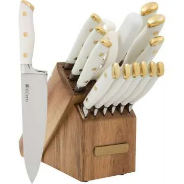 Sabatier 15-Piece Knife Block Set - Sharp & Stylish Kitchen Knives