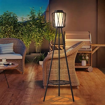 Stylish Outdoor Solar Lamp with Plant Stand for Gardens