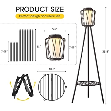 Stylish Outdoor Solar Lamp with Plant Stand for Gardens
