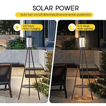 Stylish Outdoor Solar Lamp with Plant Stand for Gardens
