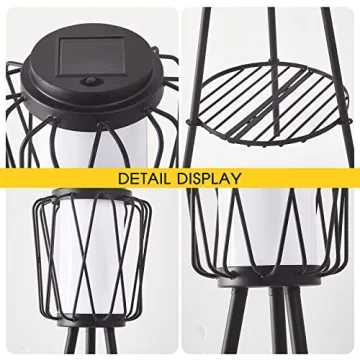 Stylish Outdoor Solar Lamp with Plant Stand for Gardens
