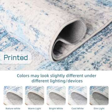 Dripex Modern Abstract Collection Indoor Area Rug, Washable Entryway Faux Fur Rug Non-Slip Throw Rugs Floor Mats, Soft Fluffy Contemporary Area Rugs for Living Room Bedroom Kids Room Kitchen