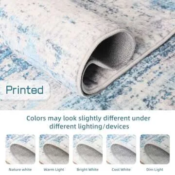 Dripex Modern Abstract Collection Indoor Area Rug, Washable Entryway Faux Fur Rug Non-Slip Throw Rugs Floor Mats, Soft Fluffy Contemporary Area Rugs for Living Room Bedroom Kids Room Kitchen