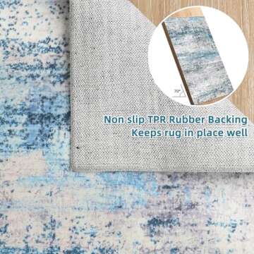 Dripex Modern Abstract Collection Indoor Area Rug, Washable Entryway Faux Fur Rug Non-Slip Throw Rugs Floor Mats, Soft Fluffy Contemporary Area Rugs for Living Room Bedroom Kids Room Kitchen