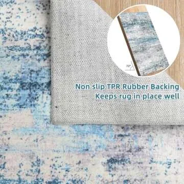 Dripex Modern Abstract Collection Indoor Area Rug, Washable Entryway Faux Fur Rug Non-Slip Throw Rugs Floor Mats, Soft Fluffy Contemporary Area Rugs for Living Room Bedroom Kids Room Kitchen