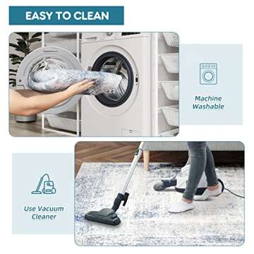 Dripex Modern Abstract Collection Indoor Area Rug, Washable Entryway Faux Fur Rug Non-Slip Throw Rugs Floor Mats, Soft Fluffy Contemporary Area Rugs for Living Room Bedroom Kids Room Kitchen