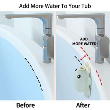 Bathroom Bathtub Overflow Drain Cover- Silicone Bath Tub Drain Cover, Tub Overflow Drain Stopper with Suction Cups, Adds Inches of Water for Deeper Bath, Cute Bathroom Accessories, Ivory