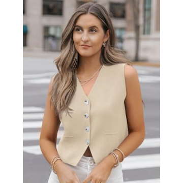 LILLUSORY Women's Stylish Sweater Vest for Any Occasion