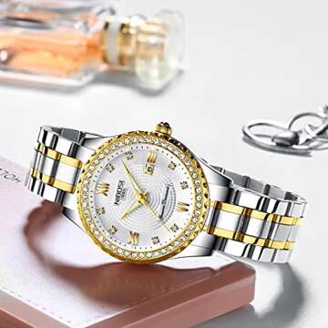 NIBOSI Diamond Luxury Ladies Watch - Elegant and Waterproof Timepiece