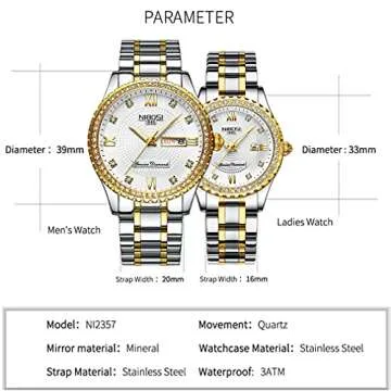 NIBOSI Diamond Luxury Ladies Watch - Elegant and Waterproof Timepiece