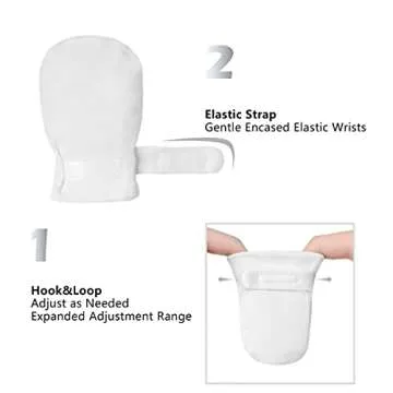 Newborn Baby No Scratch Mittens Stay On, 100% Cotton Breathable, Adjustable Infant Gloves for Baby Boys Girls Mittens