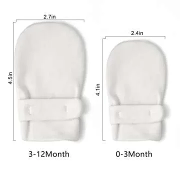 Newborn Baby No Scratch Mittens Stay On, 100% Cotton Breathable, Adjustable Infant Gloves for Baby Boys Girls Mittens