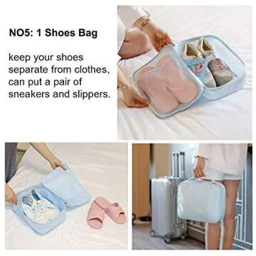 AI DU 8 Pcs Travel Packing Cubes Set for Easy Organization