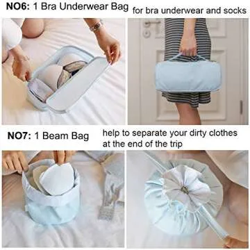 AI DU 8 Pcs Travel Packing Cubes Set for Easy Organization