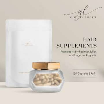 Goldie Locks Hair Growth Supplements Original Formula Refill, Hair Supplements for Stronger & Health...