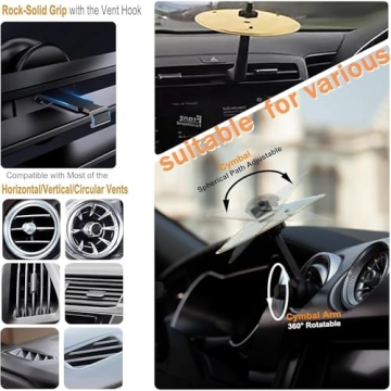 TrustBlai Car Cymbal Air Vent Ornament – Mini Drum Decor