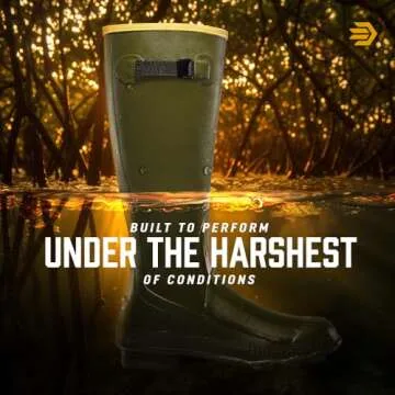 LaCrosse Grange Rubber Hunting & Work Boots for Men - Waterproof ZXT Rubber, with Adjustable Fit Strap, EVA Footbed, and Slip-Resistant Outsole, OD Green - 9 M