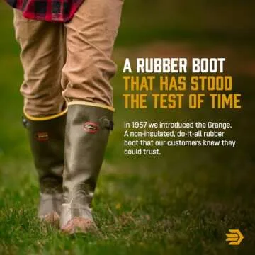 LaCrosse Grange Rubber Hunting & Work Boots for Men - Waterproof ZXT Rubber, with Adjustable Fit Strap, EVA Footbed, and Slip-Resistant Outsole, OD Green - 9 M