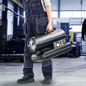 VEVOR Kerosene Forced Air Heater, 70000 BTU Portable Torpedo Diesel Space Heater with Thermostat, 5 Gallon Tank Energy-Efficient heavy-duty Heater, for Indoor Outdoor Use Workshop Industry