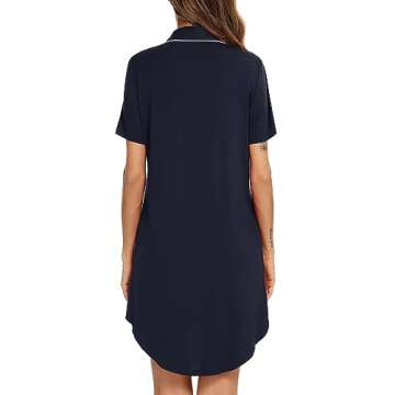 Leikar Hospital Gown Labor And Delivery Nightgowns For Women Button Down Pajamas Dress S