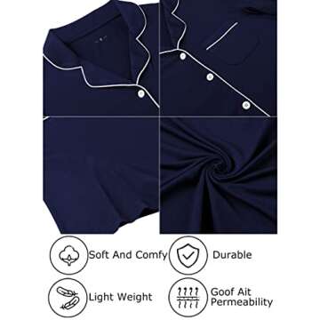 Leikar Hospital Gown Labor And Delivery Nightgowns For Women Button Down Pajamas Dress S