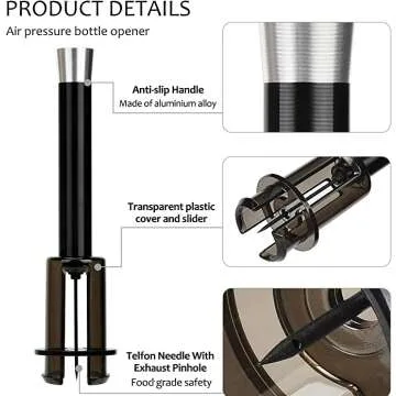 Wine Air Pressure Pump Opener Set - Easy Pouring