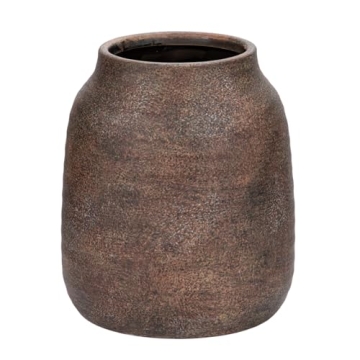 Briful Rustic Brown Ceramic Vase for Elegant Home Decor
