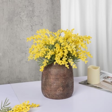 Briful Rustic Brown Ceramic Vase for Elegant Home Decor