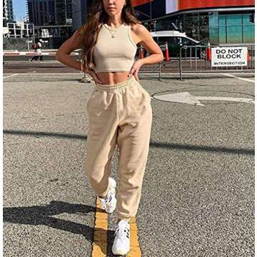 Stylish Women's High Waisted Sweatpants with Pockets