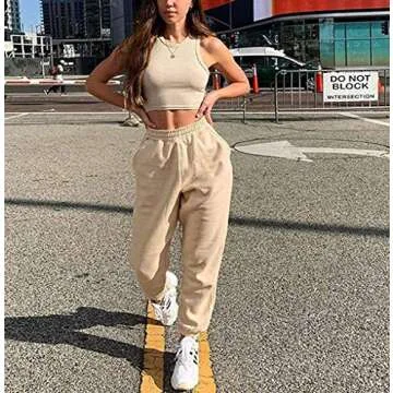 Stylish Women's High Waisted Sweatpants with Pockets